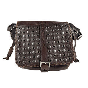 Prada crossbody shoulder bag leather black brown